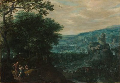 वीनस और एडोनिस के साथ लैंडस्केप, 1580। द्वारा गिलिस वैन कोनिनक्लो