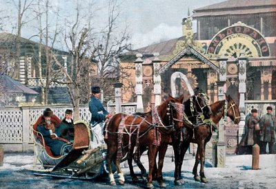 मॉस्को, रूस में एक ट्रोइका स्लेज, c1890 द्वारा Gillot