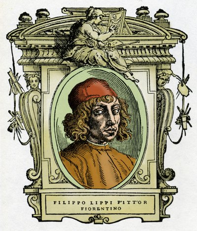 फिलिपो लिप्पी का पोर्ट्रेट (1406-1469) फ्लोरेंटाइन पेंटर। जियोर्जियो वासरी द्वारा "द लाइफ ऑफ पेंटर्स" से जाइलोग्राफी। द्वारा जियोर्जियो वासरी