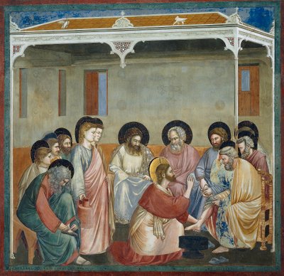 पैरों की धुलाई, जीवन और मसीह के जुनून से विवरण, Giotto . द्वारा द्वारा गियोटो (c.1266 1337)