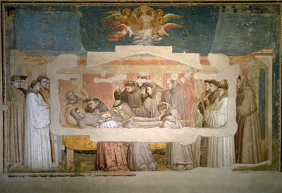 असीसी के सेंट फ्रेंकोइस का अंतिम संस्कार। कलंक सत्यापन। Giotto di Bondone द्वारा पेंटिंग (1267? 1337) द्वारा गियोटो (c.1266 1337)