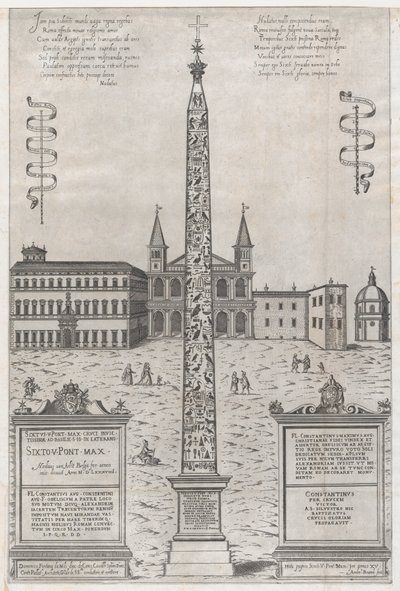 रोमन भव्यता का दर्पण: कॉन्सटेंटाइन का मिस्री ओबिलिस्क, 1589., 1589। द्वारा जियोवानी एम्ब्रोगियो ब्रैम्बिला
