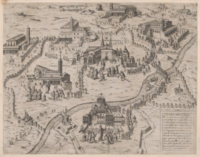 रोमन भव्यता का दर्पण: रोम के सात चर्च ले सेट्टे चीज दी रोमा, 1575., 1575। द्वारा जियोवानी एम्ब्रोगियो ब्रंबिला।