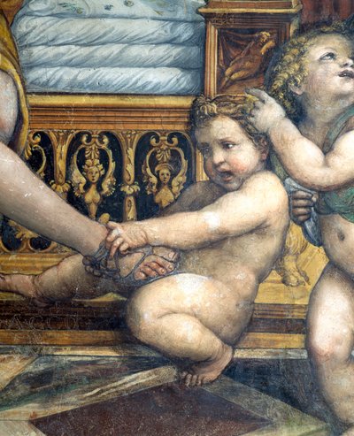 Sala delle Nozze di Alessandro e Rossana Hall of Alexander की शादी का महान द 356-323 ईसा पूर्व और रक्सानो का रक्सानो विस्तार रौक्सैनस पैर, c.1513 फ्रेस्को विस्तार 107228 द्वारा जियोवानी एंटोनियो बाज़ी सोडोमा