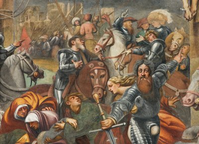 काउंटरफैकाटा, आईएल पोरडेनोन, क्रूसीफिक्सन 1520-21, विवरण द्वारा जियोवन्नी एंटोनियो पोर्डेनोन