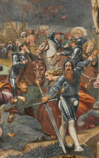 काउंटरफैकाटा, आईएल पोरडेनोन, क्रूसीफिक्सन 1520-21, विवरण द्वारा जियोवन्नी एंटोनियो पोर्डेनोन