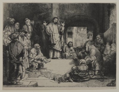 मसीह उपदेश (ला पेटिट टोमबे), c.1652 (नक़्क़ाशी, ड्राईपॉइंट, और बरइन को बिछाए गए कागज पर रखा गया है) द्वारा जियोवन्ती बतिस्ता टाईपोलो