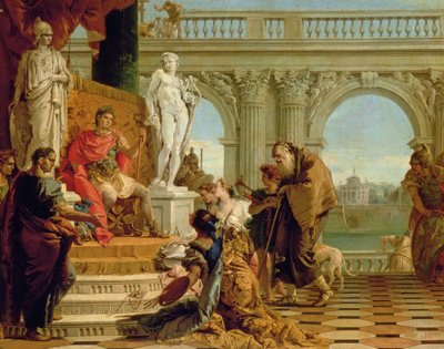 Maecenas लिबरल आर्ट्स को सम्राट ऑगस्टस (63BC-14AD) c.1745 (कैनवास पर तेल) पेश करते हुए द्वारा जियोवन्ती बतिस्ता टाईपोलो