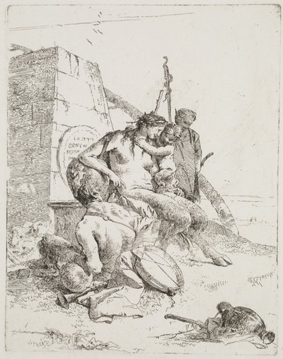 ओबेलिस्क, वेनिस के साथ व्यंग्य परिवार, c.1765 (नक़्क़ाशी) द्वारा जियोवन्ती बतिस्ता टाईपोलो