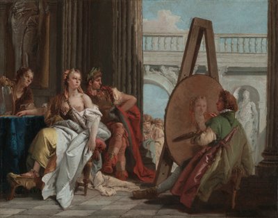 अलेक्जेंडर के स्टूडियो में अलेक्जेंडर द ग्रेट और कैम्पसपे, c.1740 (कैनवास पर तेल) द्वारा जियोवन्ती बतिस्ता टाईपोलो