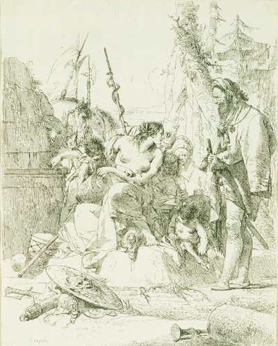 Giambattista Tiepolo (1696-1770) द्वारा Capriccio, उत्कीर्णन द्वारा जियोवन्ती बतिस्ता टाईपोलो