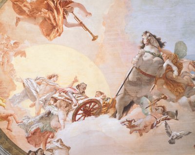 Giambattista Tiepolo (1696-1770) द्वारा शादी का रूपक, फ्रेस्को, विस्तार, विवाह रूपक कक्ष की छत, Ca 'Rezzonico (Rezzonico Palace), वेनिस द्वारा जियोवन्ती बतिस्ता टाईपोलो