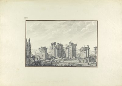 Kizil Avlu, सेंट्रल हॉल, Pergamon में (कलम और स्याही और कागज पर धो) द्वारा जियोवन्नी बतिस्ता बोर्रा