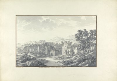 तिवोली में हेड्रिएंस विला में खंडहर स्नान का दृश्य, c.1750 द्वारा जियोवन्नी बतिस्ता बोर्रा