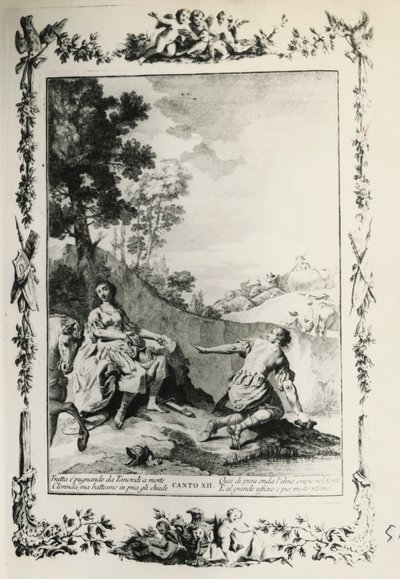 जेरूसलम डिलीवर, कैंटो XII, जिओवन्नी बतिस्ता पियाजेट्टा (1683-1754) द्वारा चित्रण Torquato Tasso (1544-1595) द्वारा कविता के लिए, संस्करण 1745, इटली में वेनिस में प्रकाशित द्वारा जियोवन्ती बतिस्ता पियाज्ज़ेटा