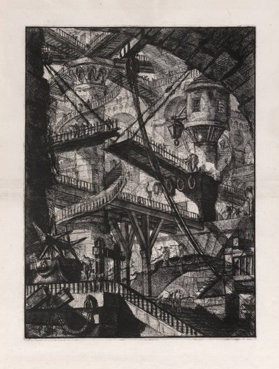 ड्रॉब्रिज, प्लेट 7 कारसेरी डी से द्वारा Giovanni-Battista Piranesi