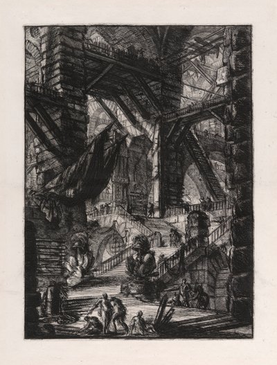 ट्रॉफियों के साथ सीढ़ी, प्लेट 8 कारसेरी डी से द्वारा Giovanni-Battista Piranesi