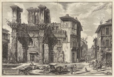 रोम के दृश्यों से नर्व के फोरम के अवशेषों का दृश्य द्वारा Giovanni-Battista Piranesi
