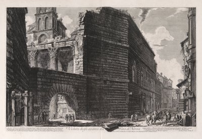 रोम के दृश्यों से नर्व फोरम के अवशेषों का दृश्य द्वारा Giovanni-Battista Piranesi