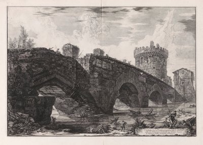 लुगानो ब्रिज का दृश्य द्वारा Giovanni-Battista Piranesi