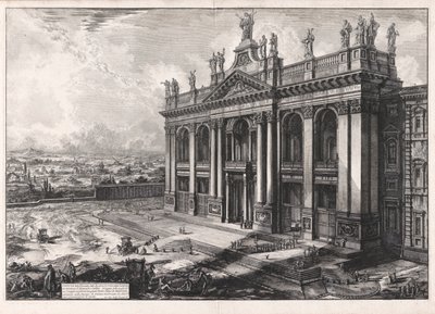 सेंट जॉन लैटरेन बेसिलिका के अग्रभाग का दृश्य  द्वारा Giovanni-Battista Piranesi