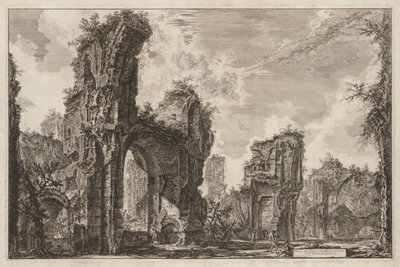 रोम के दृश्य: सिक्स्थस के खंडहर या एंटोनीन स्नान के महान हॉल, 1765। द्वारा Giovanni Battista Piranesi