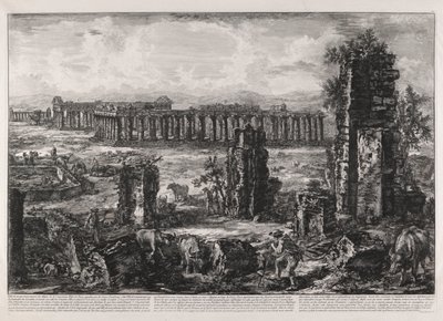दीवार ए के अवशेषों से देखा गया द्वारा Giovanni-Battista Piranesi