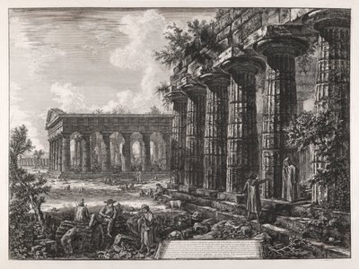 पिछले प्लेट के विपरीत मुख पर कुछ स्तंभों का दृश्य  द्वारा Giovanni-Battista Piranesi