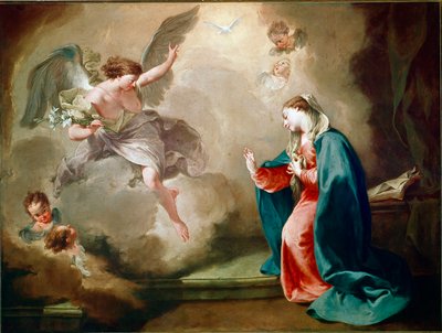 Giambattista (Giovan Battista) (Giovanni Battista) Pittoni (1687-1767) द्वारा द एनाउंसमेंट पेंटिंग द्वारा जियोवन्ती बतिस्ता पिटोनी