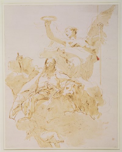 पोर्टो परिवार की महिमा, c.1755-60 (कलम, भूरी स्याही और धोना, काला चाक) द्वारा जियोवन्ती बतिस्ता टाईपोलो