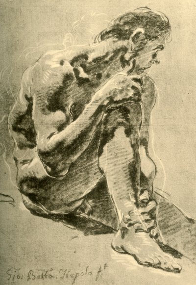 न्यूड बैठा, 1715-1716, 1928 द्वारा जियोवन्ती बतिस्ता टाईपोलो