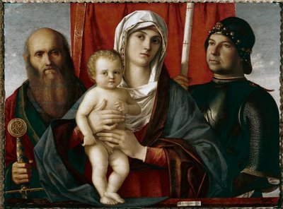 Giovanni Bellini dit il Giambellino द्वारा सेंट पॉल और सेंट जॉर्ज पेंटिंग के बीच बच्चे के साथ वर्जिन द्वारा जियोवन्नी बेलिनी