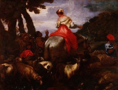 रेबेका अब्राहम के सेवक के नेतृत्व में, c.1650 द्वारा जियोवन्नी बेनेडेटो कैस्टिग्लियोन