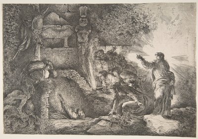 लाजर का उत्थान, 1645-1650। द्वारा जियोवन्नी बेनेडेटो कैस्टिग्लियोन