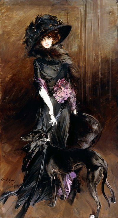 ग्रेसााउंड, 1908 के साथ मार्चेसा लुइसा कासाटी का चित्रण द्वारा Giovanni Boldini
