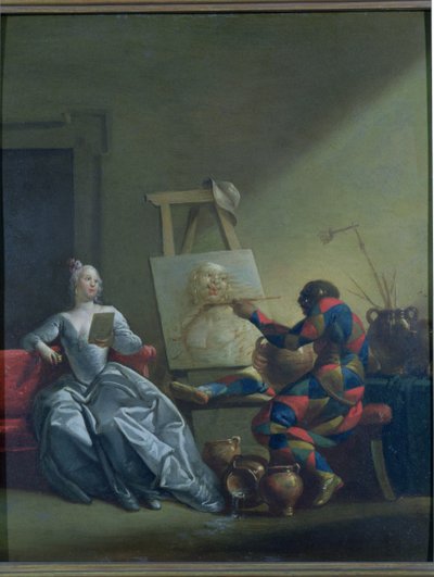 द हार्लेकिन पेंटर, c.1742 द्वारा जियोवन्नी डोमेनिको फेरेटी