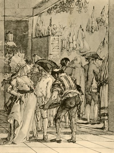 स्मोक्ड वॉर्स के साथ एक दुकान, 1791, 1928 द्वारा जियोवानी डोमेनिको टाईपोलो