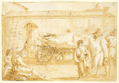 फार्म-कार्ट के साथ किसान, सी। 1790। द्वारा जियोवानी डोमेनिको टाईपोलो
