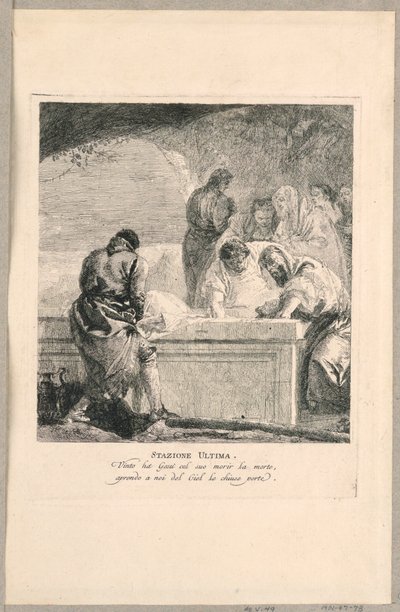 क्रूसिस के माध्यम से - स्टेशन XIV, द एंटोम्बमेंट द्वारा जियोवानी डोमेनिको टाईपोलो