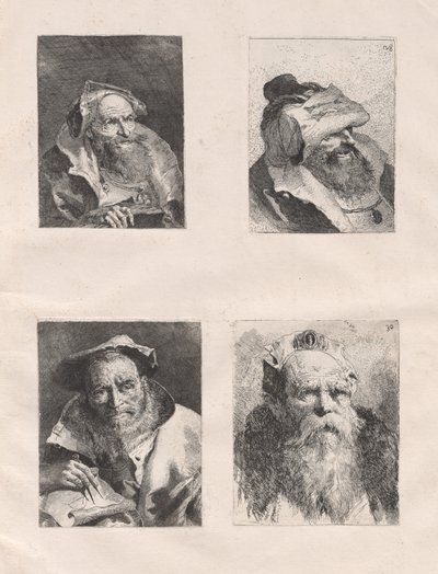 संग्रहण प्रमुख (भाग I और II) द्वारा Giovanni Domenico Tiepolo, Giovanni Battista Tiepolo . के बाद