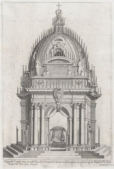 फ्रांसेस्को पिकोलोमिनी, 1607 के लिए काटाफ्लेक का डिजाइन। द्वारा जियोवानी फ्लोरिमिक