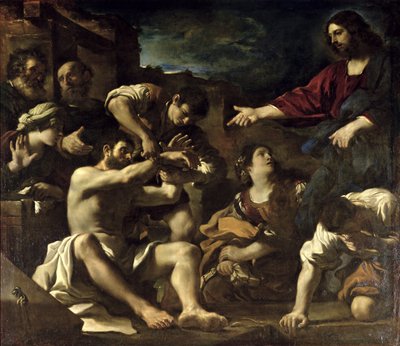 लाज़र का पुनरुत्थान, c.1619 द्वारा Giovanni Francesco Barbieri