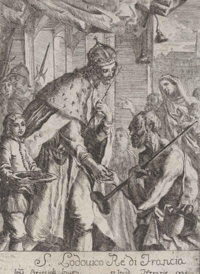 सेंट लुइस गरीबों को भिक्षा देते हुए, 1735। द्वारा जियोवानी फ्रांसेस्को ब्रैकियोली