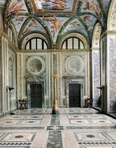 Amor और Psyche&39;s loggia, Villa la Farnesina के पश्चिम में, भूतल है। लगभग 1517 में द्वारा जियोवन्नी फ्रांसेस्को पेनी