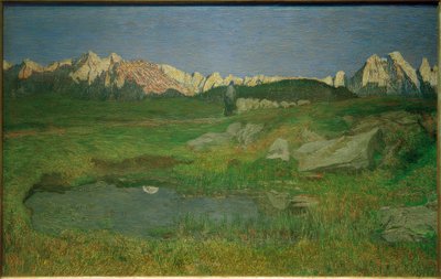 सूर्यास्त के समय अल्पाइन परिदृश्य द्वारा Giovanni Segantini