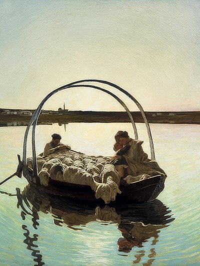 Ave मारिया एक ट्रसबोर्डो (क्रॉसिंग पर Ave मारिया)। 1886 द्वारा Giovanni Segantini