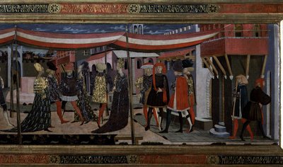 आदिमारी कैसोन से ललाट, दाहिने हाथ के खंड का विवरण, c.1450 (पैनल पर तापमान) (80304 का विवरण) द्वारा जियोवानी डी सेर जियोवानी स्कीगिया
