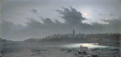 नाइट, 1876 में हार्बर से माल्टा का दृश्य द्वारा गिरोलामो जियानी