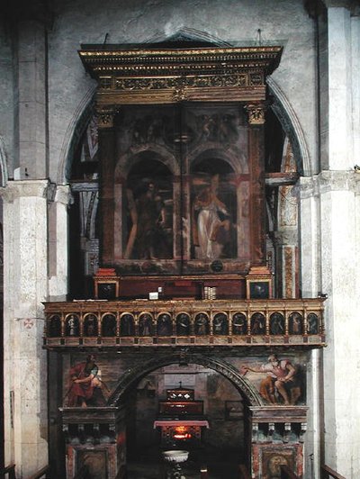 सेंट एंड्रिया का अंग, 1525 (लकड़ी पर तेल और सोने की पत्ती) द्वारा Girolamo di Romana