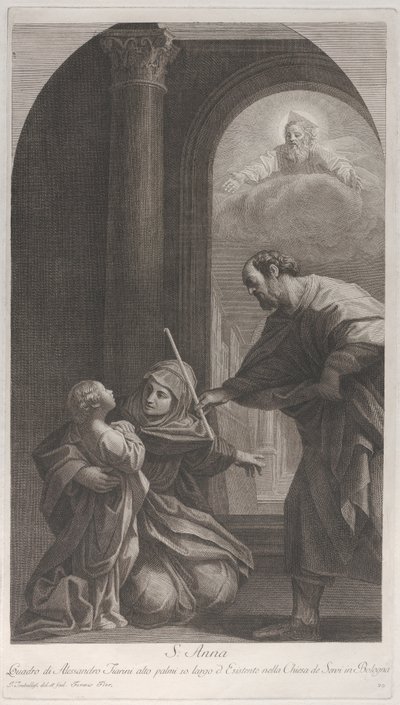 वर्जिन को पकड़े हुए घुटने टेकते सेंट एनी..., 1760-1800। द्वारा Giuliano Traballesi